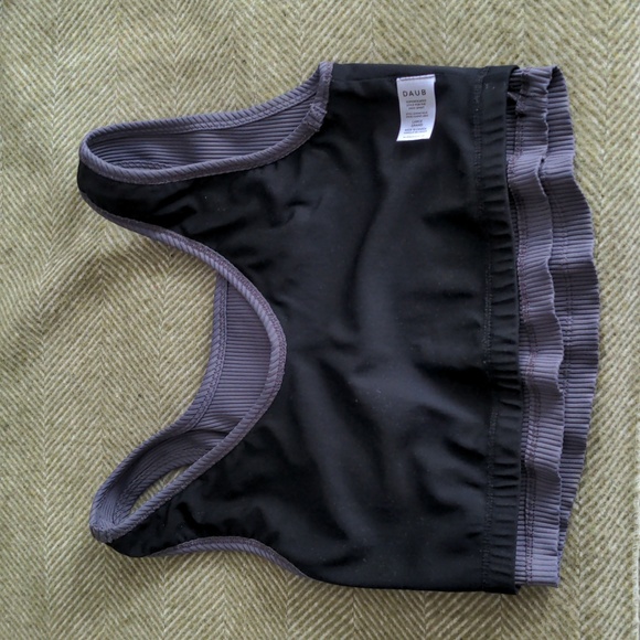 Daub + Design Armour Grey Ribbed Crawford Bra, Reversible Crop Tank Top Sz Large - Picture 5 of 12